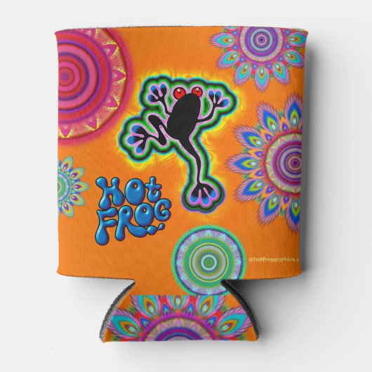 Bohoのサイケデリックなカエルはクーラーできます 缶クーラー (正面)