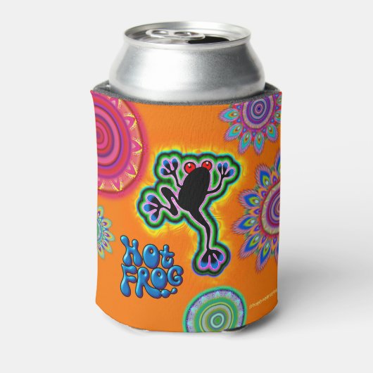 Bohoのサイケデリックなカエルはクーラーできます 缶クーラー (缶裏面)