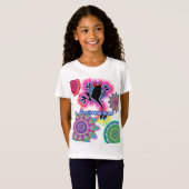 Bohoのサイケデリックな波のカエルのジャージーのTシャツ Tシャツ (正面フル)