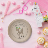 Bohoのシカのカード・ストック刺激を受けたでカスタムなベビーシャワー ペーパープレート (パーティー)