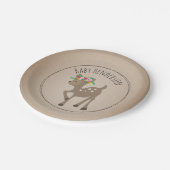 Bohoのシカのカード・ストック刺激を受けたでカスタムなベビーシャワー ペーパープレート (アングル)