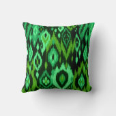 Bohoのシックで真新しいエメラルドグリーンのイカットの種族のタペストリー クッション (裏面)