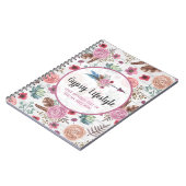 Bohoのシックで素朴な羽の矢の水彩画のボヘミア人 ノートブック (左側)