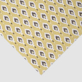 Bohoのシックで黄色いイカット種族パターンモノグラム 薄葉紙 (詳細)