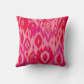 Bohoのシックなピンクの藤色の赤紫のイカットの種族のタペストリー クッション (裏面)