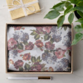 Bohoのシックなヴィンテージのピンクの青いオレンジバラは開花します 薄葉紙 (ギフト)