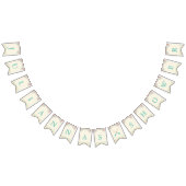 Bohoのシックな種族の矢の羽のモモのピンクのミント バンティングフラッグ (全)