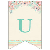 Bohoのシックな種族の矢の羽のモモのピンクのミント バンティングフラッグ (第2の旗)