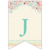 Bohoのシックな種族の矢の羽のモモのピンクのミント バンティングフラッグ (第1の旗)