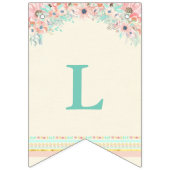 Bohoのシックな種族の矢の羽のモモのピンクのミント バンティングフラッグ (第3の旗)