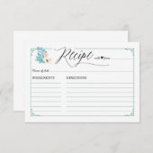 Bohoのシックな花のウェディングシャワーのレシピカード エンクロージャーカード (正面/裏面)