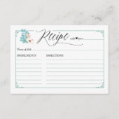 Bohoのシックな花のウェディングシャワーのレシピカード エンクロージャーカード (正面)