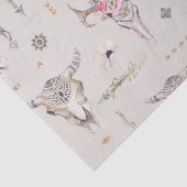 Bohoのスカル、花および矢パターン 薄葉紙 (詳細)