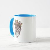 Bohoのスタイルのオオカミのハローのポートレート マグカップ (正面左)