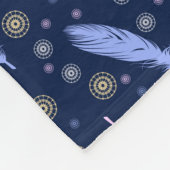 bohoのスタイルはパターンに羽をつけます フリースブランケット (角)