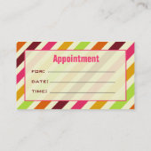 Bohoのストライプな美容師のサロンのアポイントメント 予約カード (裏面)