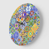 Bohoのタイル ラージ壁時計 (傾斜)