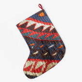 Bohoのトルコのエキゾチックなボヘミアの民族のペルシャ絨毯 ラージクリスマスストッキング (裏面 (吊り時))