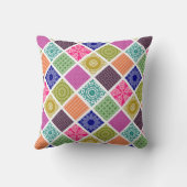 Bohoのバザーのモザイクパッチワーク クッション (裏面)