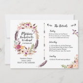 Bohoのバチェロレッテの週末の旅程の招待状 招待状 (正面)