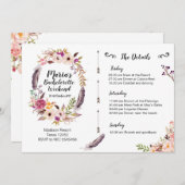 Bohoのバチェロレッテの週末の旅程の招待状 招待状 (正面/裏面)