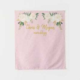 Bohoのバック結婚プレックスピンク金ゴールドフォトブースプロップ タペストリー