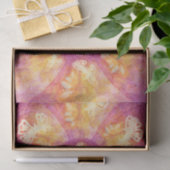 Bohoのヒッピーの紫色の金ゴールドの万華鏡のように千変万化するパターンの蝶 薄葉紙 (ギフト)