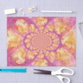 Bohoのヒッピーの紫色の金ゴールドの万華鏡のように千変万化するパターンの蝶 薄葉紙 (クラフト)