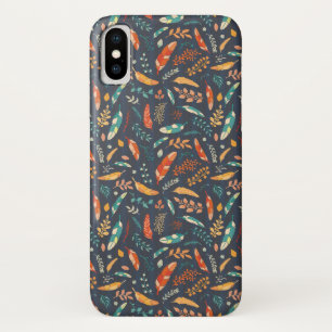 Bohoのヒッピーの羽パターン iPhone X ケース