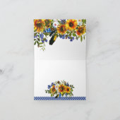 Bohoのヒマワリの長角牛のスカルの国は感謝していしています サンキューカード (内部)