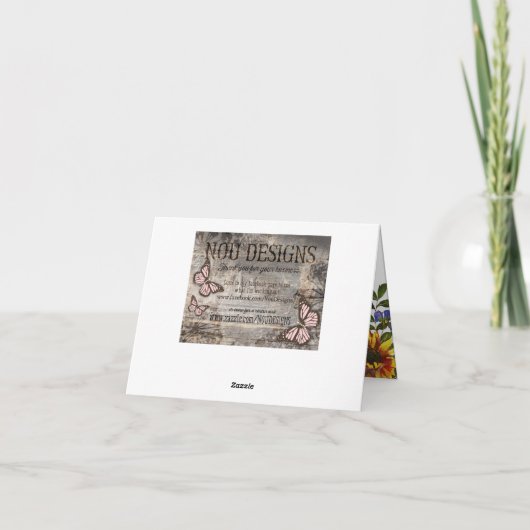 Bohoのヒマワリの長角牛のスカルの国は感謝していしています サンキューカード (裏面)