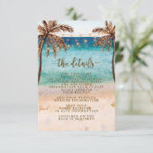bohoのビーチ場面結婚式の情報カード エンクロージャーカード (スタンド正面)