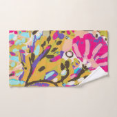 Bohoのピンクの花柄I バスタオルセット (ハンドタオル)