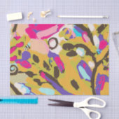 Bohoのピンクの花柄I 薄葉紙 (クラフト)