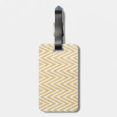 BOHOのフェイクなバーラップnのレースのシェブロンのモダンでモダンなスタイル ラゲッジタグ (裏面縦)