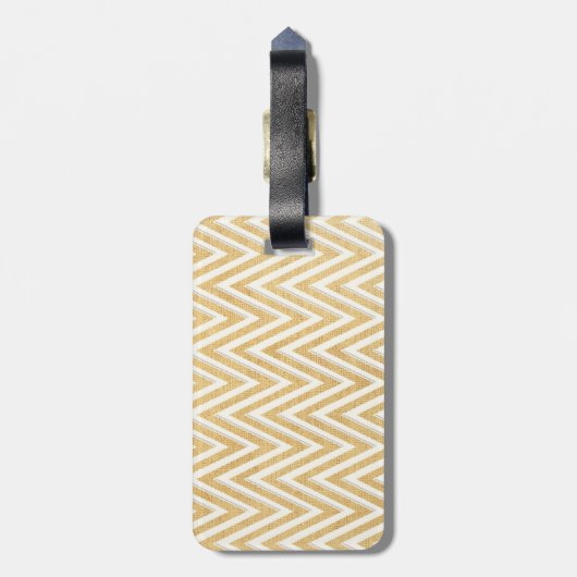 BOHOのフェイクなバーラップnのレースのシェブロンのモダンでモダンなスタイル ラゲッジタグ (裏面縦)