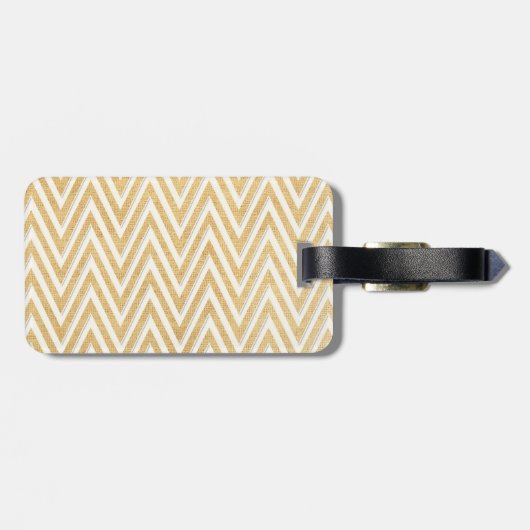 BOHOのフェイクなバーラップnのレースのシェブロンのモダンでモダンなスタイル ラゲッジタグ (裏面横)