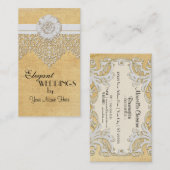 BOHOのフェイクなバーラップnのレースのジプシーのモダンでモダンなスタイル 名刺 (正面/裏面)