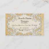 BOHOのフェイクなバーラップnのレースのジプシーのモダンでモダンなスタイル 名刺 (裏面)