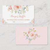 Bohoのフェミニンな赤面の花のピンクのバラのベビーシャワー エンクロージャーカード (正面/裏面)