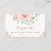 Bohoのフェミニンな赤面の花のピンクのバラのベビーシャワー エンクロージャーカード (正面)