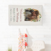 Bohoのフローラ結婚アーチ写真へようこそ 横断幕 (インサイチュ)