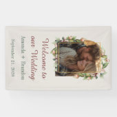 Bohoのフローラ結婚アーチ写真へようこそ 横断幕 (横)