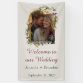 Bohoのフローラ結婚アーチ写真へようこそ 横断幕 (縦)