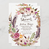 Bohoのブライダルシャワーの招待状 招待状 (正面/裏面)