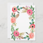 Bohoのブライダルシャワーの招待状 招待状 (裏面)