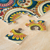 Bohoのボヘミアのレトロのカラフルなパターン ジグソーパズル (側面)