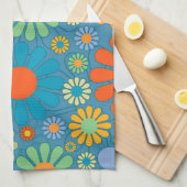 Bohoのボヘミアのレトロのカラフルな花の花 キッチンタオル (四つ折り)