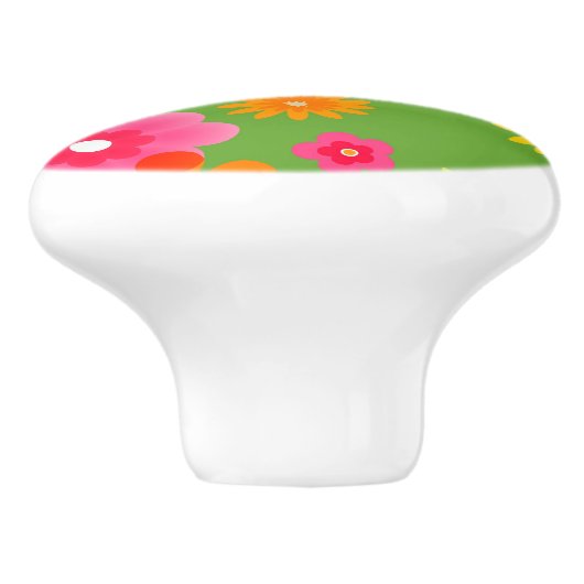 Bohoのボヘミアのレトロのカラフルな花の花 セラミックノブ (側面)