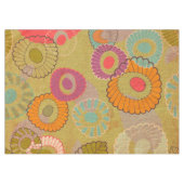 Bohoのボヘミアのレトロのカラフルな花の花 テーブルクロス (正面(横))